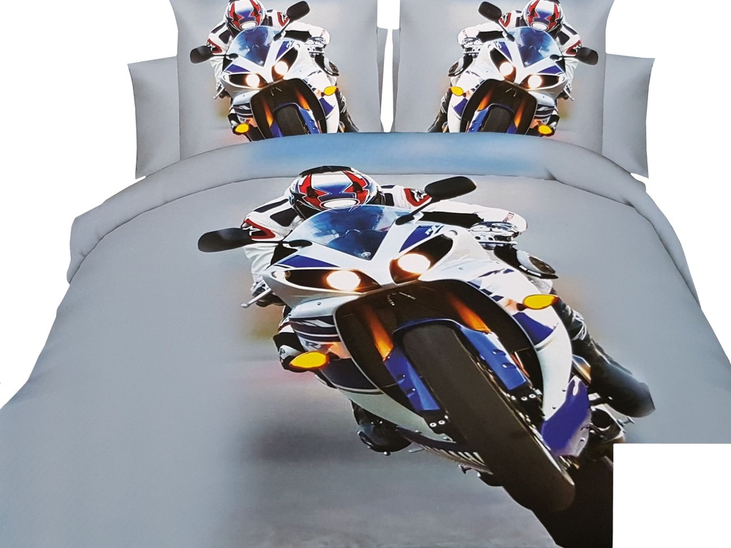 POŚCIEL 3D MOTOR MOTOCYKL ŚCIGACZ 160x200 4CZ