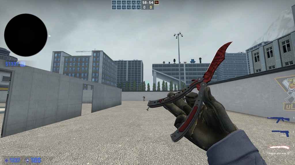 nóż motylkowy rzeź butterfly knife cs go