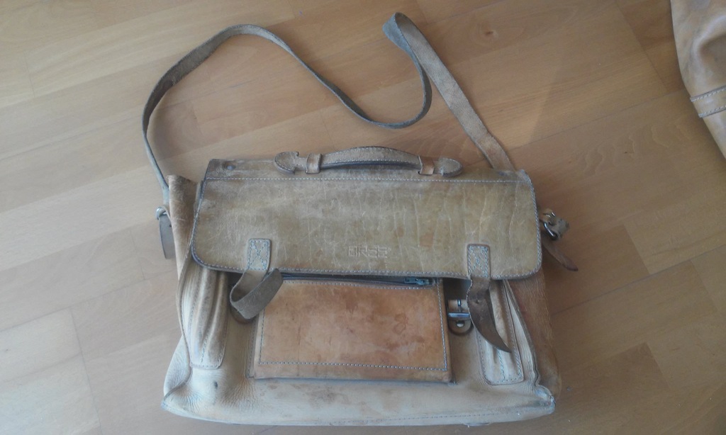Bree Torba skórzana torebka na ramię stara vintage