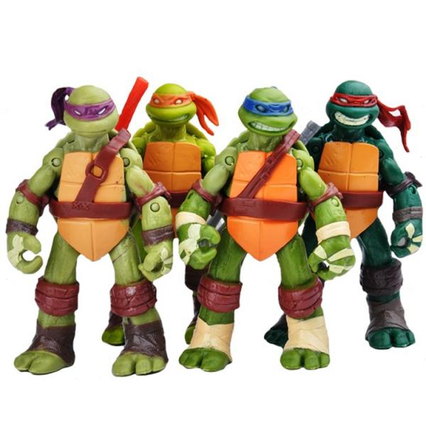 4 FIGURKI WOJOWNICZE ŻÓŁWIE NINJA 12 CM ZESTAW