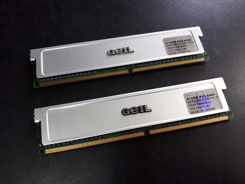 PAMIĘĆ RAM DDR2 GEIL 2x 512MB PC2-6400 GW