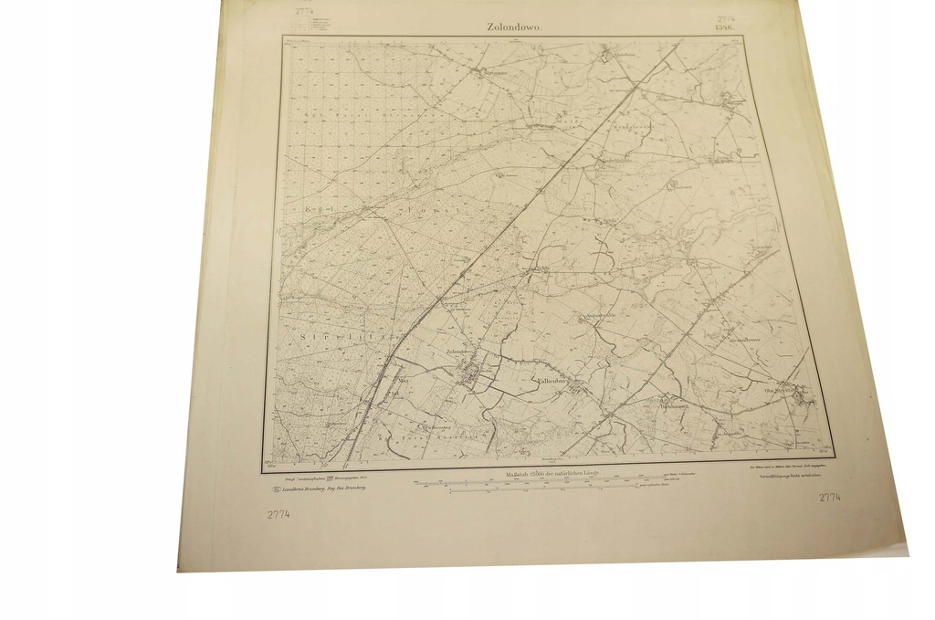 405. Mapa ŻOŁĘDOWO Zolendowo gm. Osielsko 1912r.