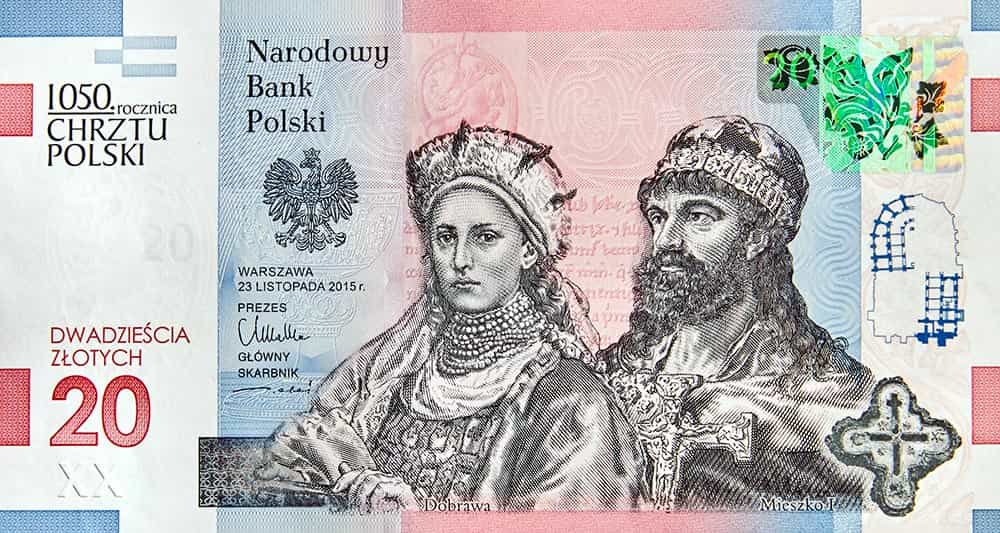 Banknot 20 zł Chrzest Polski - SKLEP