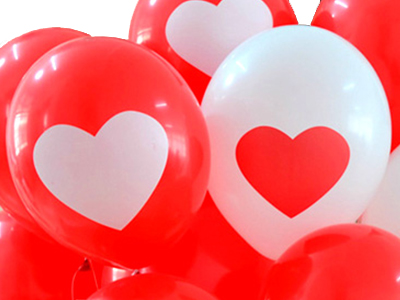 Balony duże LOVE nadruk serca walentynki 25 szt.