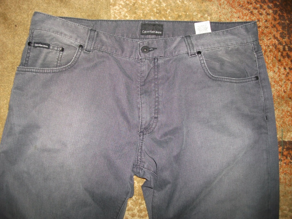 Calvin Klein   szare spodnie bawelna SUPER  W38L34