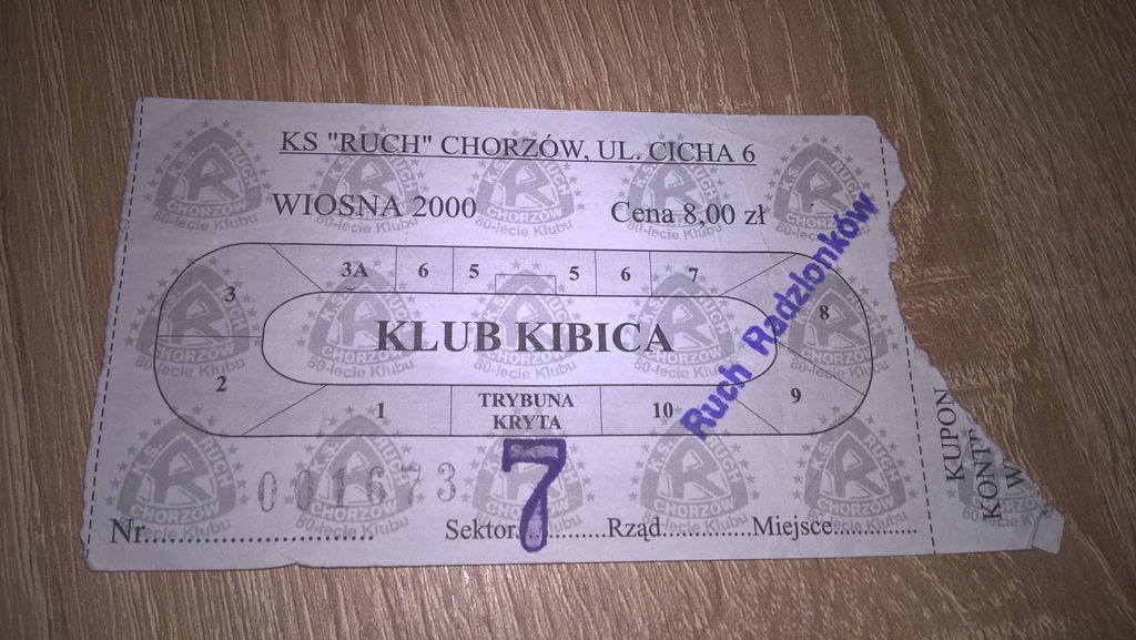 Ruch Chorzów - Ruch Radzionków 15.03.2000