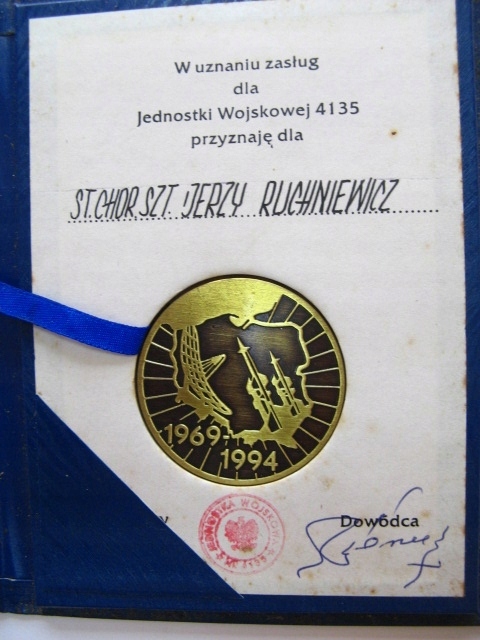 Medal jednostka wojskowa Ustronie Morskie 1994