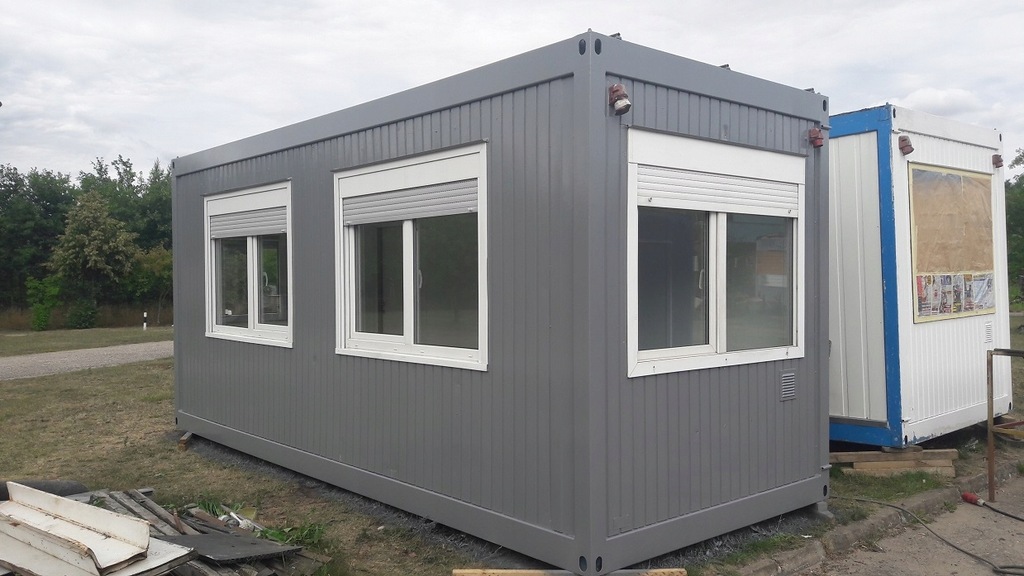 KONTENER biurowy, 4 okna PCV+rolety, 10.500 netto