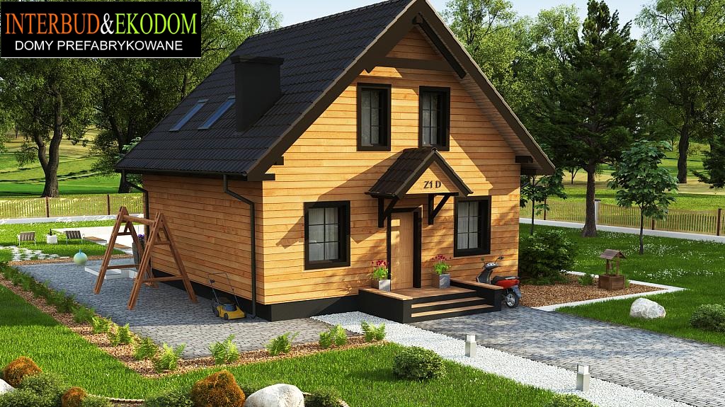 DOMY DREWNIANE SZKIELETOWE PREFABRYKOWANE, DOM