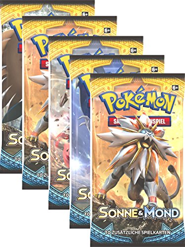 KARTY POKEMON SUN & MOON 5 BOOSTER PACKÓW