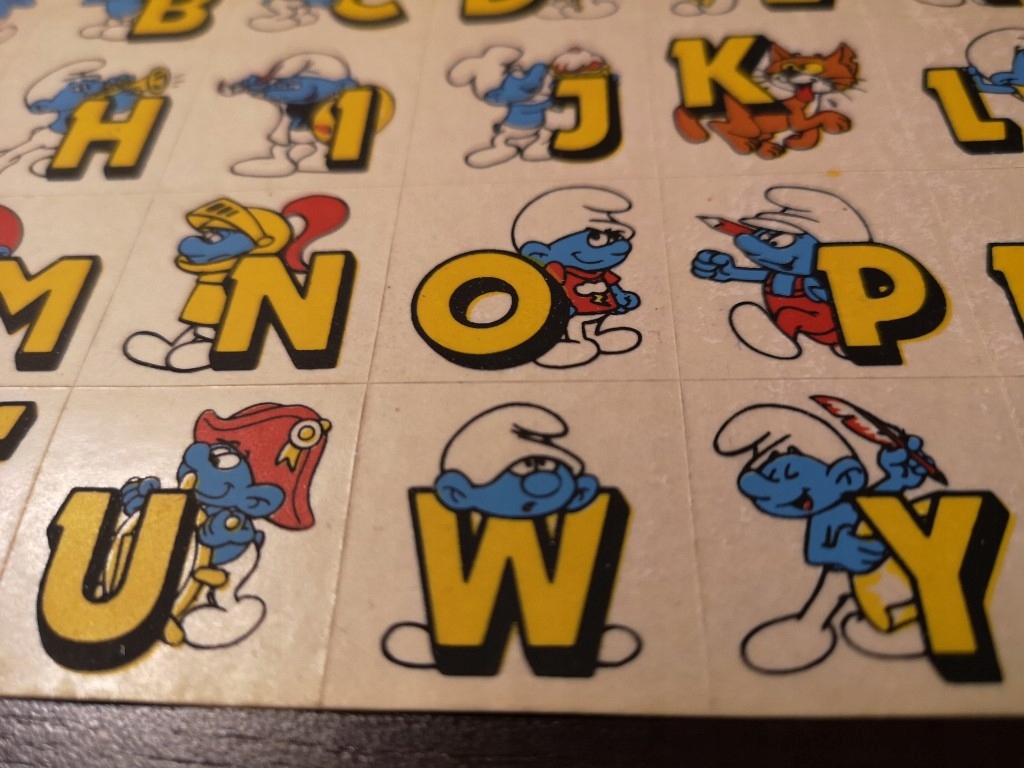 smerfy naklejka naklejki litery bajka PRL