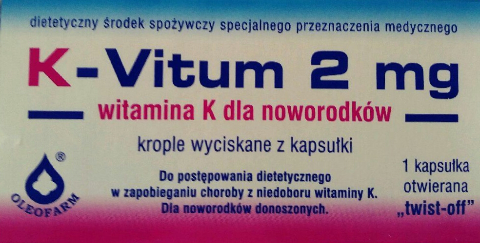 K Vitum 2mg Witamina K Dla Noworodków Kapsułka