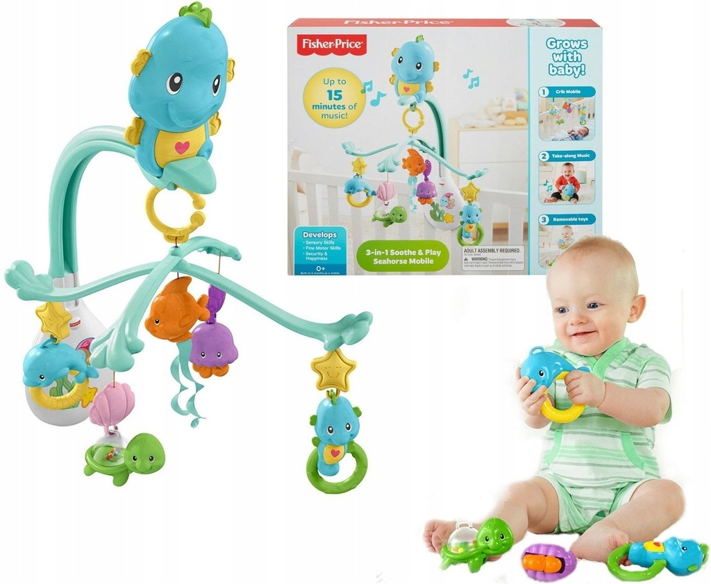 MUZYCZNA KARUZELA KONIK MORSKI 3W1 FISHER PRICE