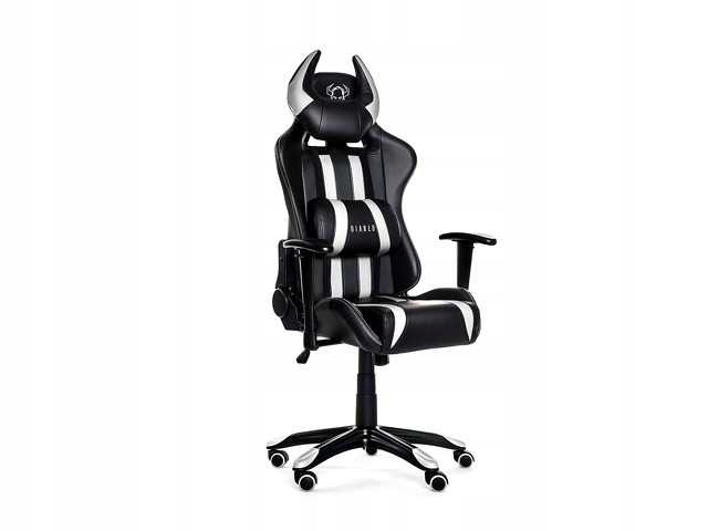 Czarno-biały Fotel gamingowy DIABLO X-One Horn