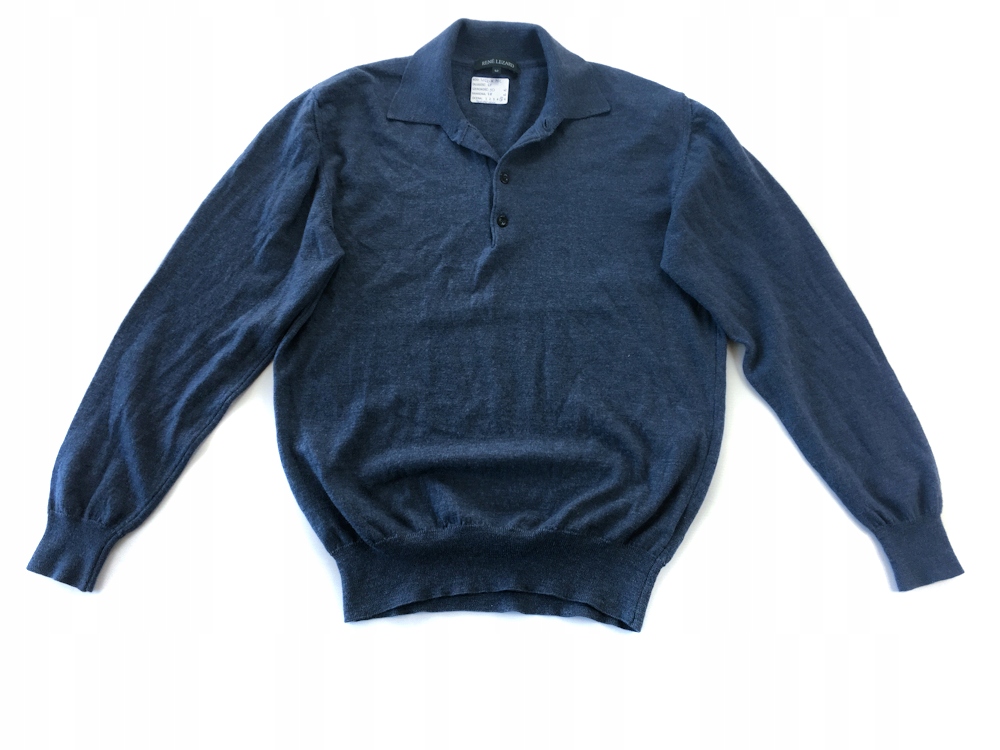 4022 RENE LEZARD NIEBIESKI sweter MERINO wool M/L