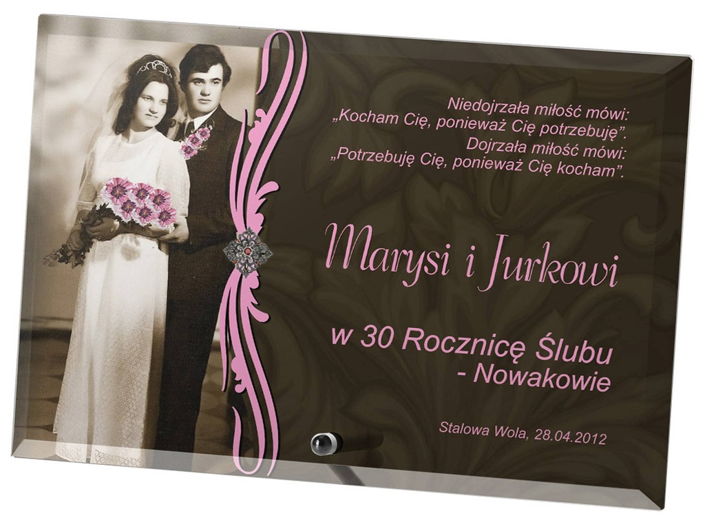 Prezent 45 rocznicę ślubu rodziców Szafirowe Gody