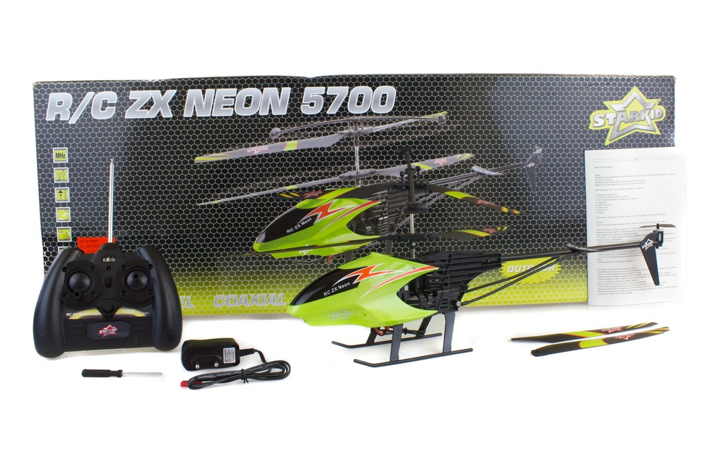 HELIKOPTER ZDALNIE STEROWANY ZX NEON5700 RC+GRATIS