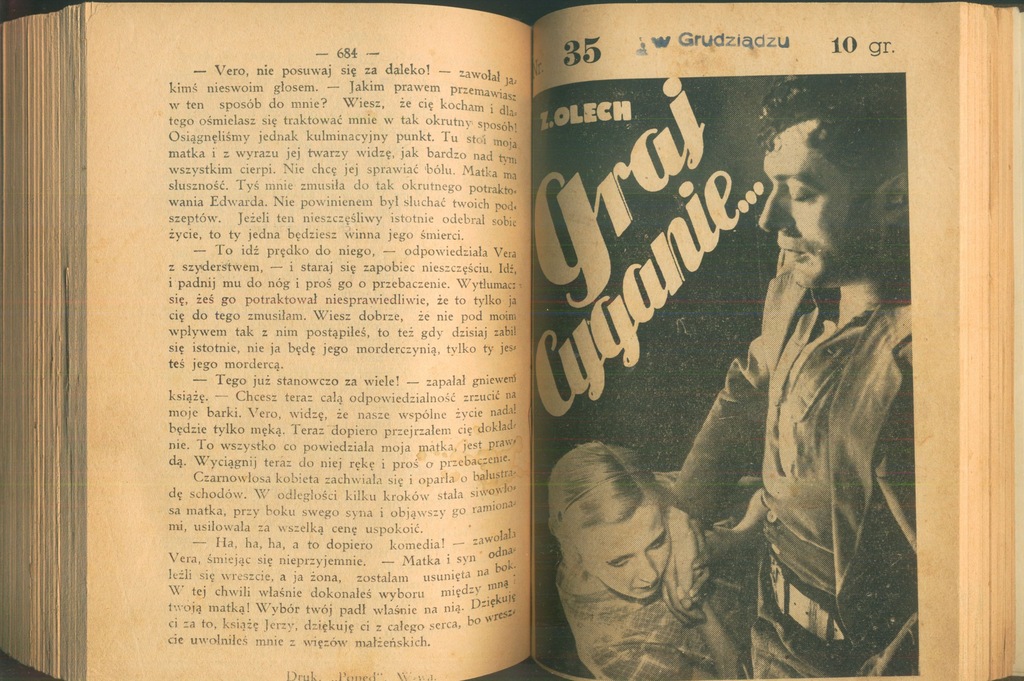 Graj Cyganie x 75 powieść zeszytowa - Olech 1939r