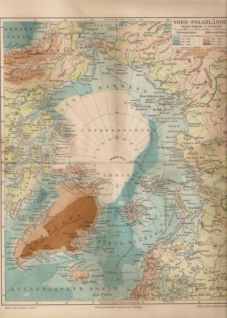 OCEAN ARKTYCZNY BIEGUN PÓŁNOCNY ARKTYKA  ROK 1897