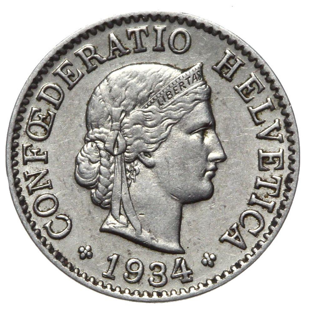 Szwajcaraia - moneta - 5 Rappen 1934