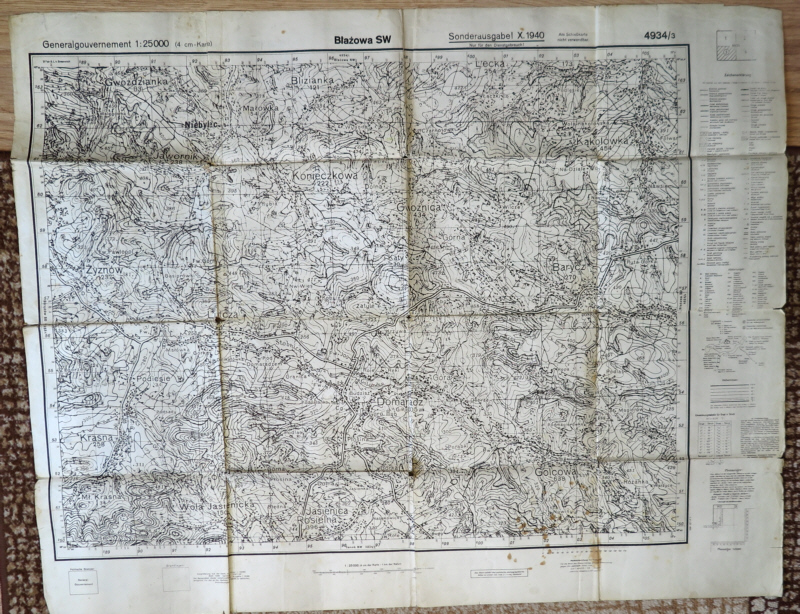 Mapa  Błażowa i okolice, Kąkolówka, Domaradz 1940r