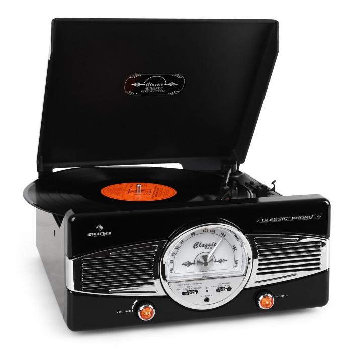 Auna MG-TT-82B gramofon radio FM lata 50-te retro
