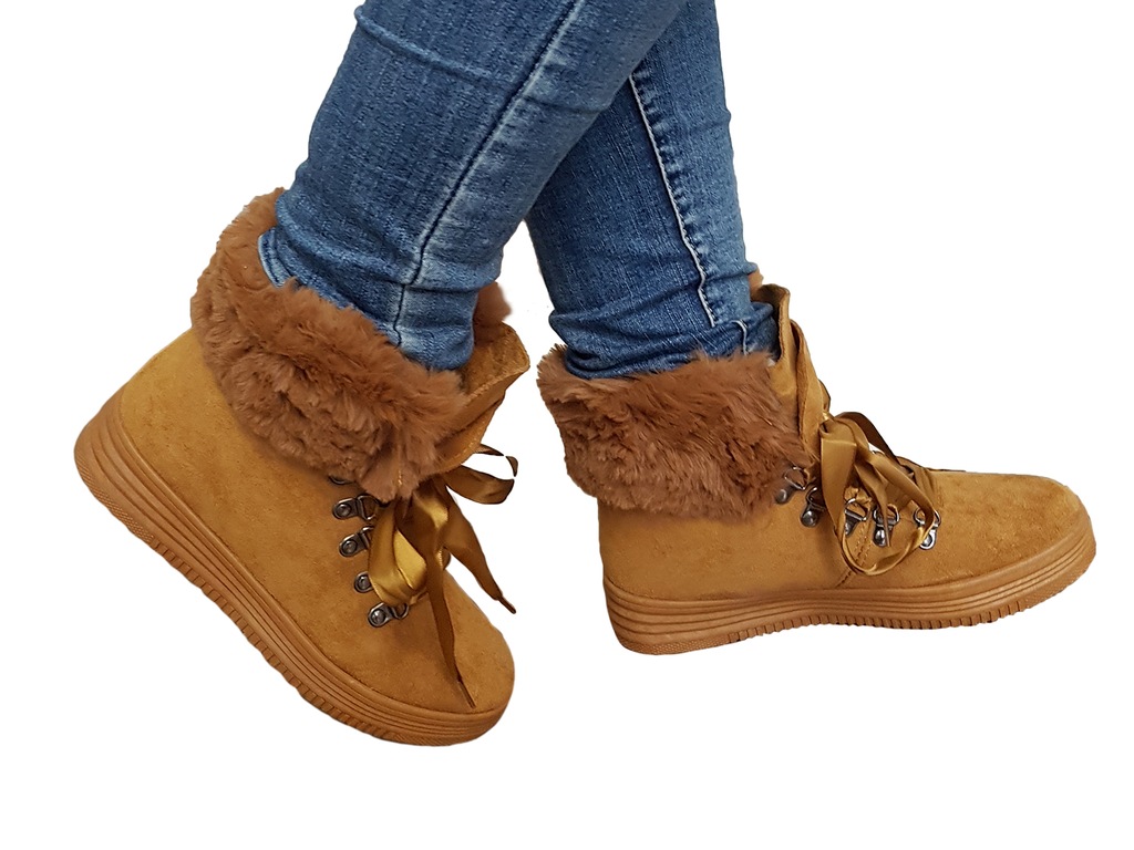 TRAPERY TIMBERKI GRUBE FUTRO OCIEPLANE CAMEL 38