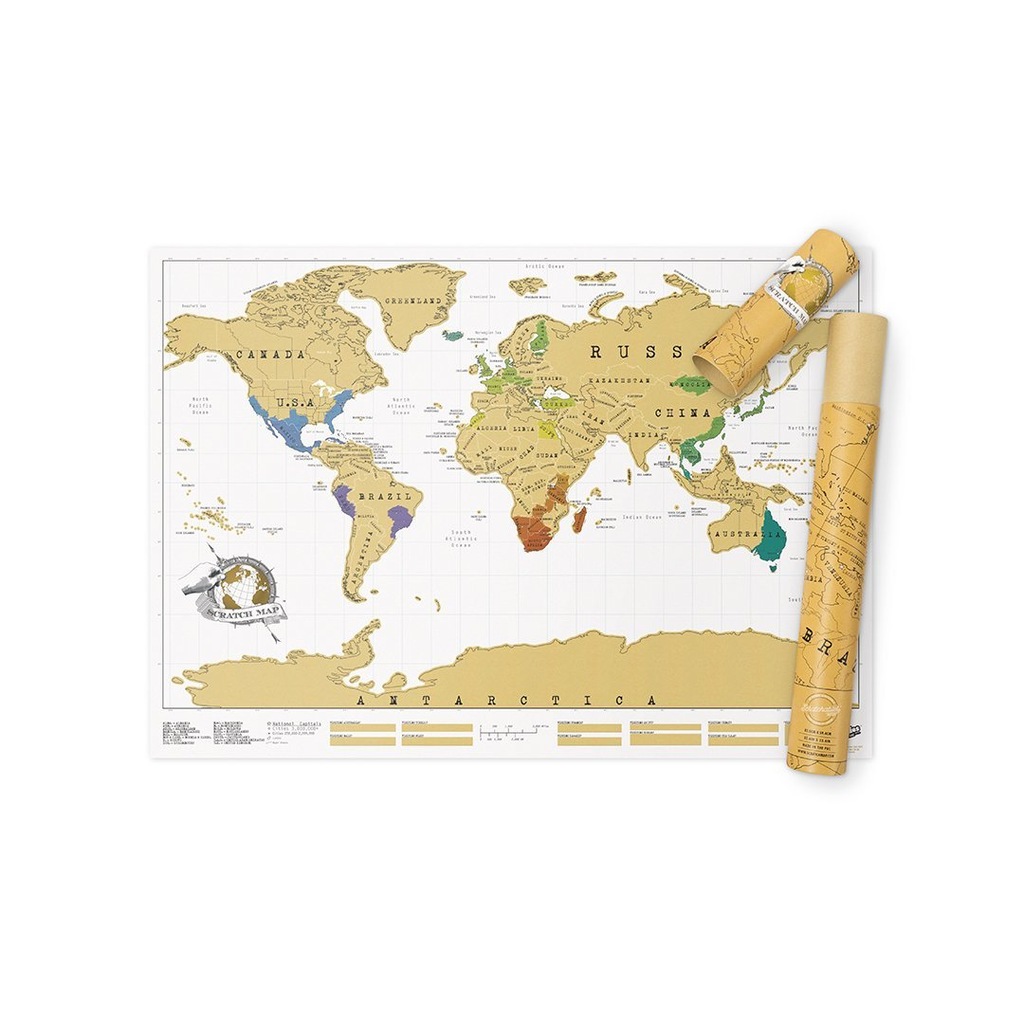 Mapa zdrapaka świata luckies of London Zabawa