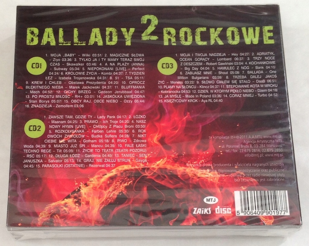 POLSKIE BALLADY ROCKOWE * ZESTAW 6 CD * /FOLIA/ - 6925079115 ...