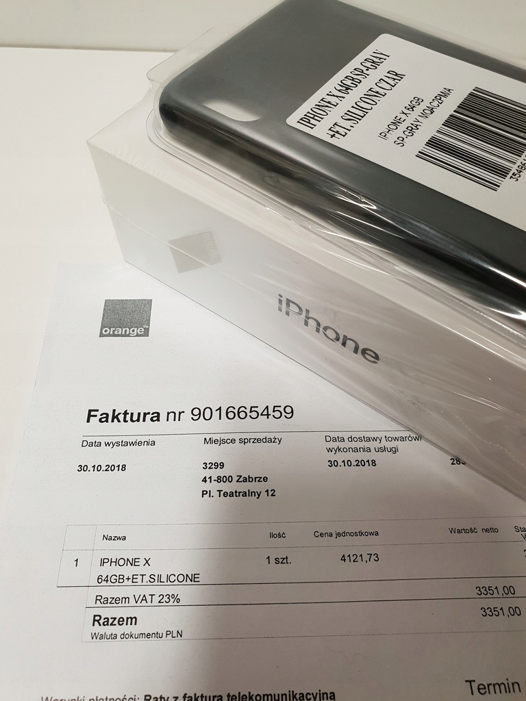 IPHONE X 64GB GREY ZAFOLIOWANY! FAKTURA! 7757/18