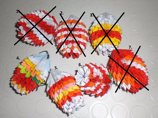 ORIGAMI MODUŁOWE JAJKO WIELKANOCNE 100-150mod7-8cm
