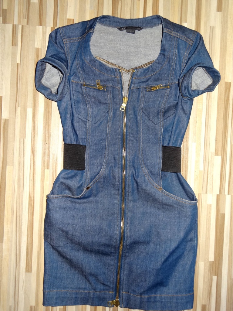 Armani exchange sukienka jeans dzinsowa mini XS 34 - 7036392762
