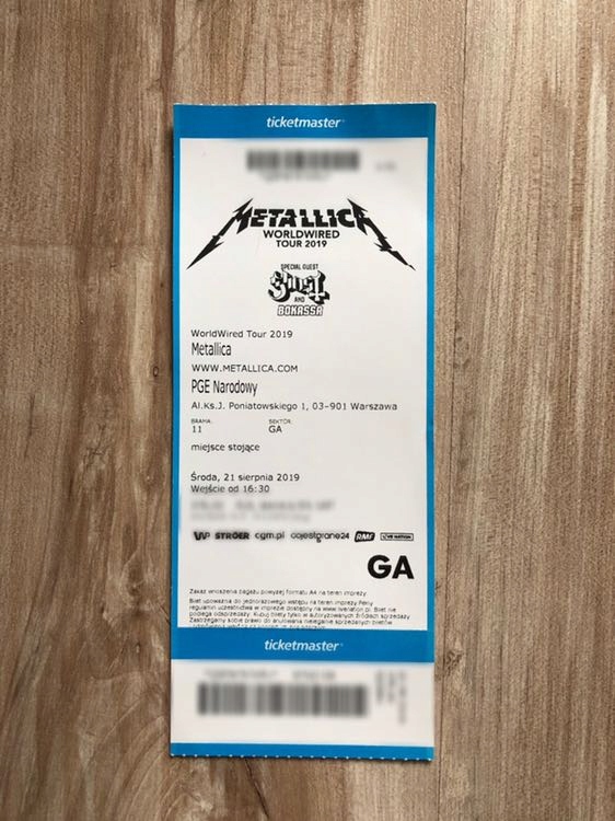 Metallica 1 Bilet Na Koncert 21 08 2019 Pge Wawa 7734637278 Oficjalne Archiwum Allegro