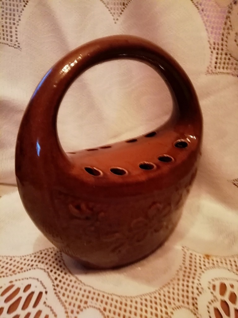 Stara ikebana ceramika szkliwiona Bochnia