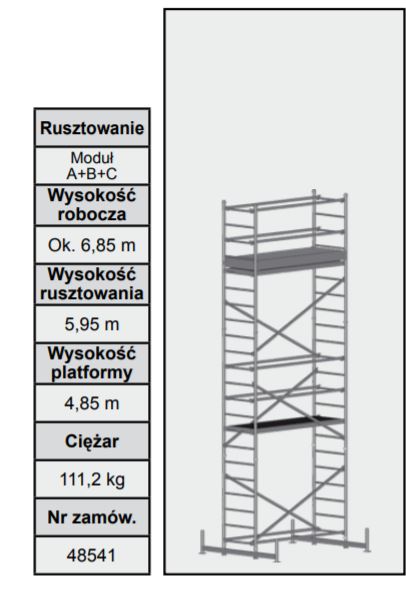 Rusztowanie ZARGES Z300, H =7m x 2,00 x 0,7 m