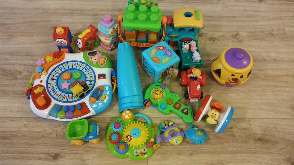 Duży zestaw zabawek Fisher Price Smily Play 6m 12m