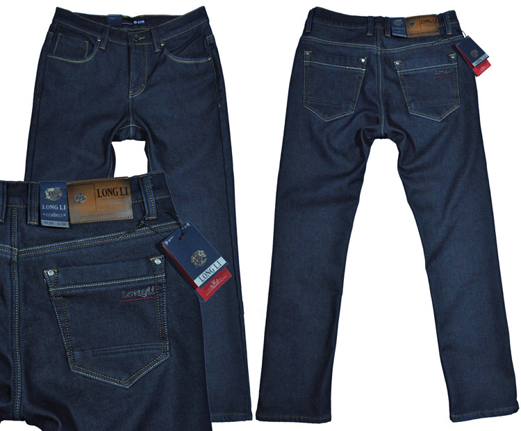 Męskie spodnie ocieplane jeans Longli LF66D 108 - 7014299557 ...