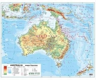 AUSTRALIA 1:12 100 000 MAPA POL. I FIZ. ŚCIENNA