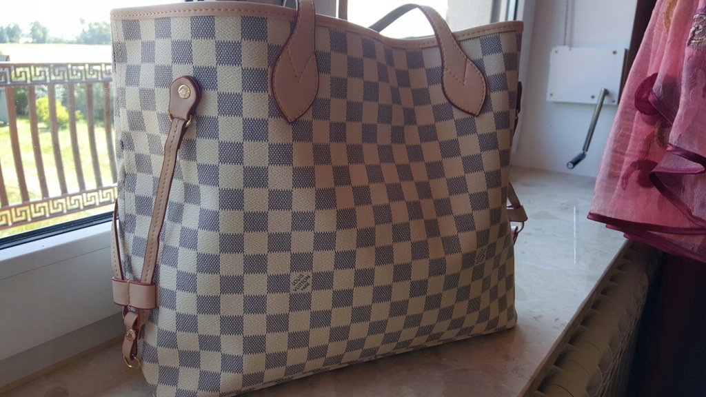 Louis Vuitton Neverfull jasna krata torebka - 7535274600 - oficjalne  archiwum Allegro