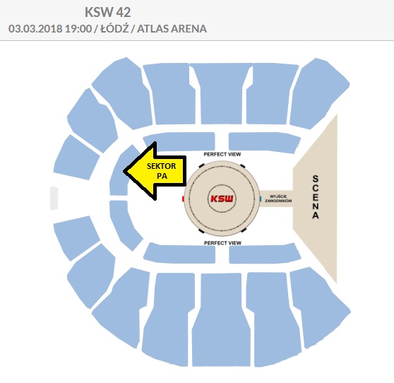 BILET-Y GALA KSW 42 -ATLAS ARENA -ŁÓDŹ -PŁYTA 'PA'