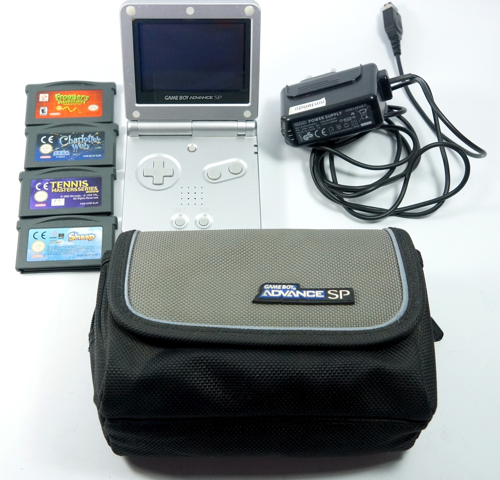 Game Boy Advance SP GBA konsola z grami