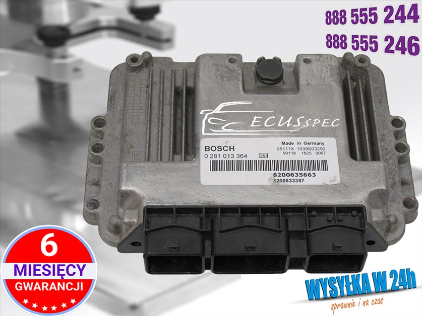 KOMPUTER ECU 8200635663 0281013364 EDC16C36 2.5DCI