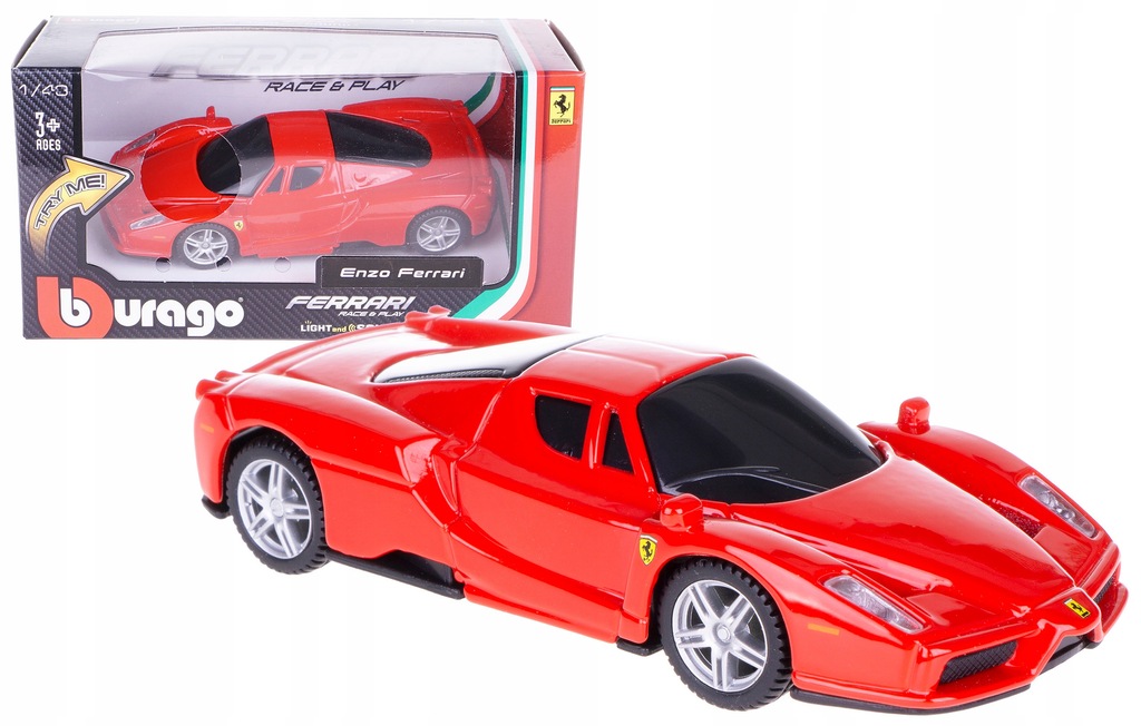 FERRARI ENZO MODEL BBURAGO METAL ŚWI. DŹWIĘK 1:43