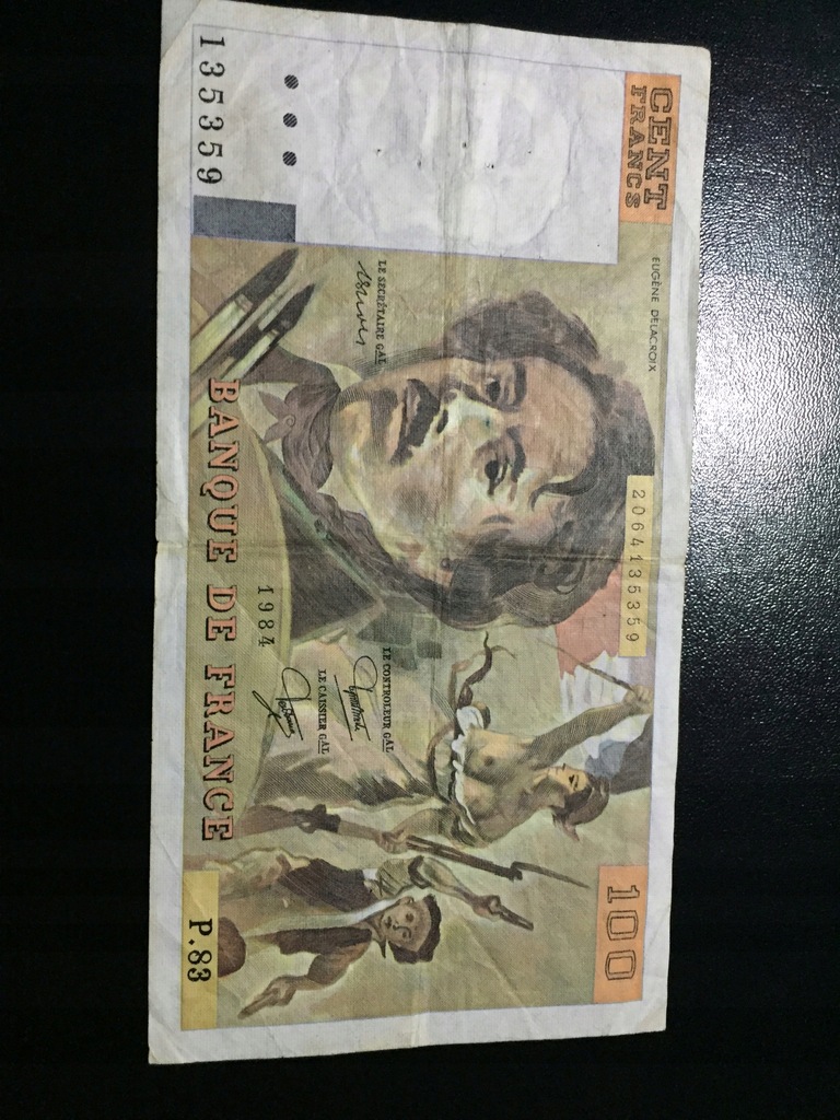 Banknot Francja 100 Franków 1984