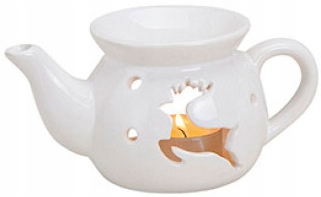 Kominek Ceramiczny - Czajniczek Renifer Biały