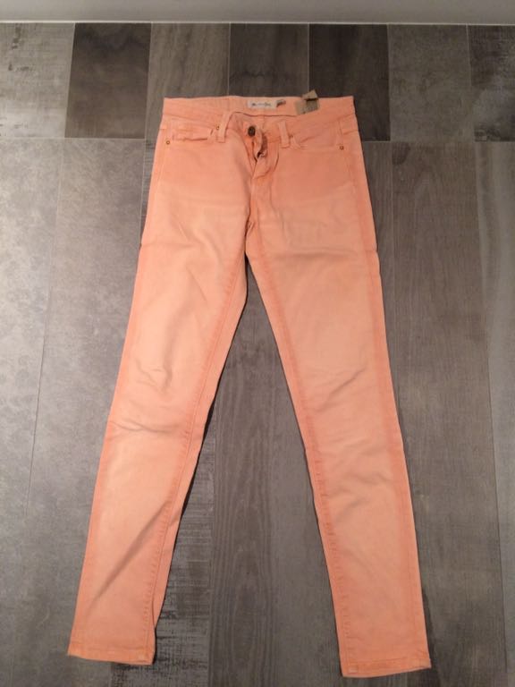 Massimo Dutti spodnie jeans pomarańczowe 34