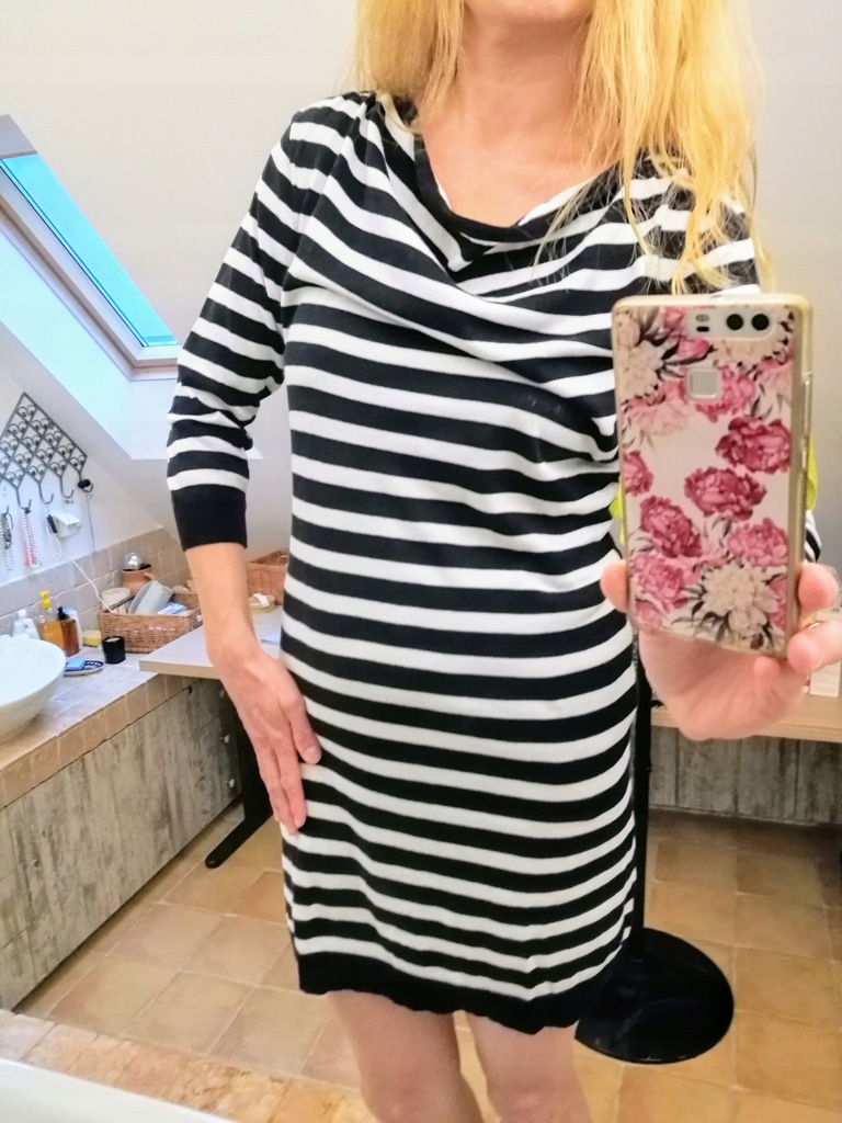 Sukienka tunika Massimo Dutti L Paski marynarskie