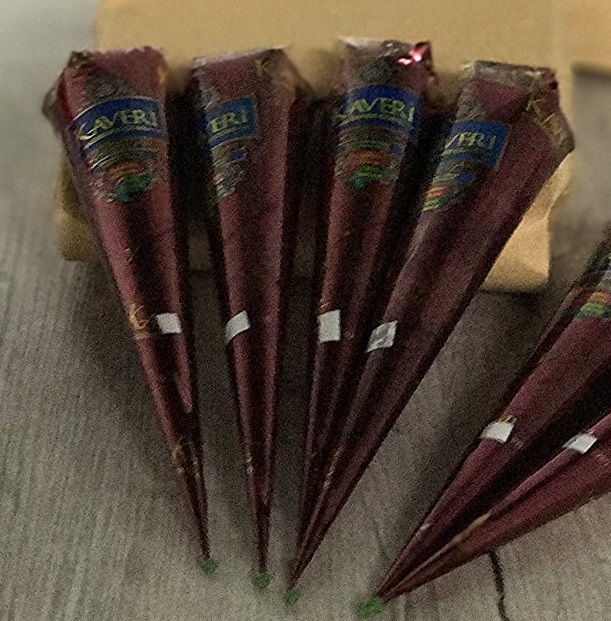 NATURALNA HENNA DO TATUAŻU KAVERI STOŻKI 4 X 25 G