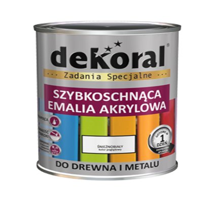AKRYLUX farba emalia akrylowa DEKORAL 0,5l babie l