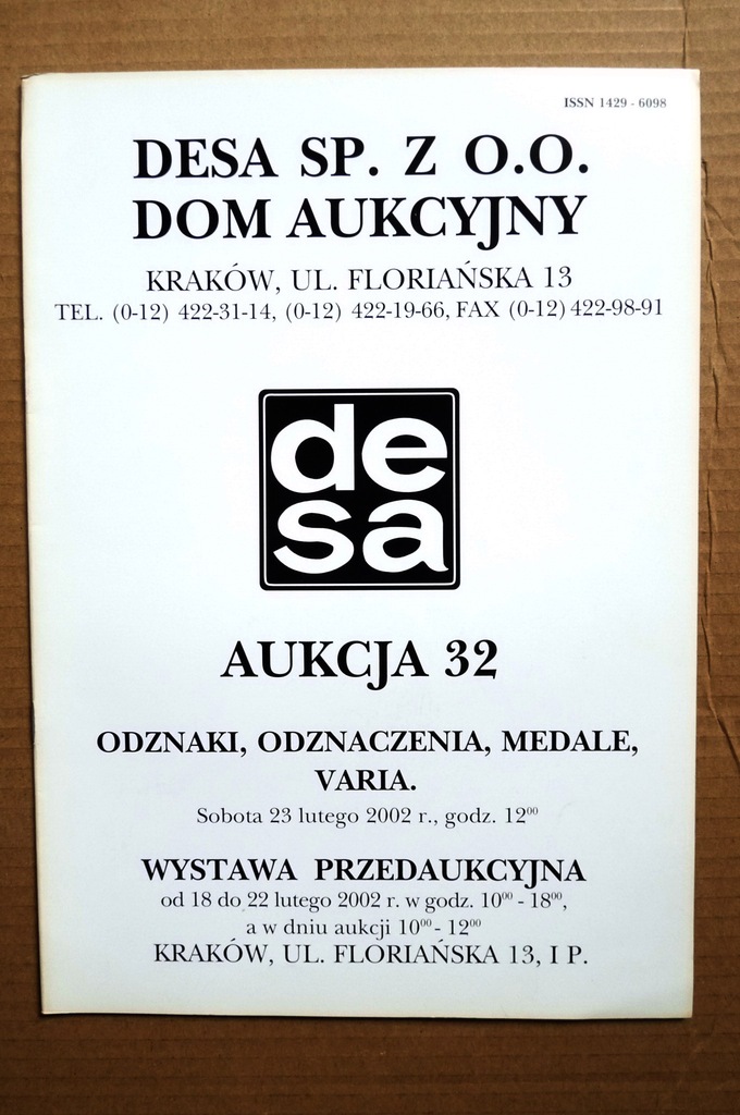 Desa Odznaki,,Odznacz.Medale Varia AUKCJA 32